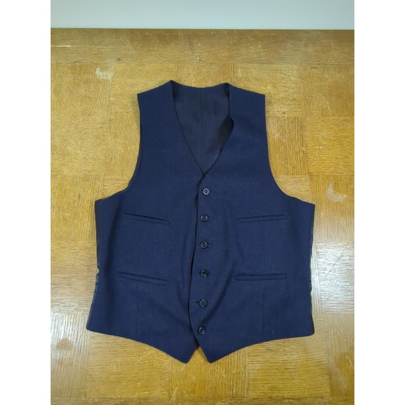 VINTAGE Samuelsohn 3 Piece Suit - Mens 40R x 34 Waist -  Navy Blue 100% Wool - Picture 11 of 16